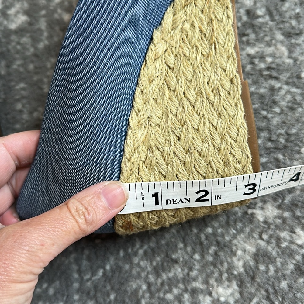 Chaps 💚 Blue and Tan Wedge Espadrilles - Picture 13 of 13